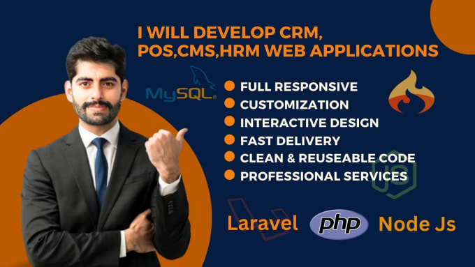 Gig Preview - Develop pos, crm, cms, hrm, erp, inventory, ecommerce software in php laravel