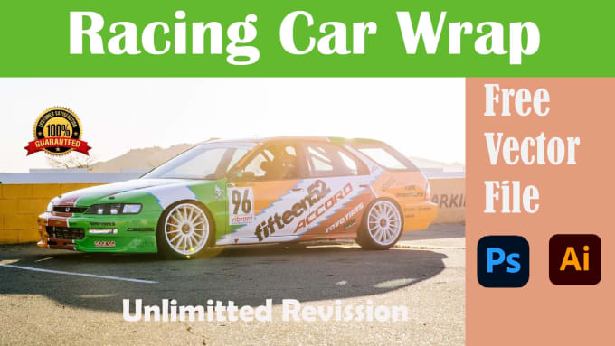 Gig Preview - Design creative racing car wraps, car wrap, race car wrap