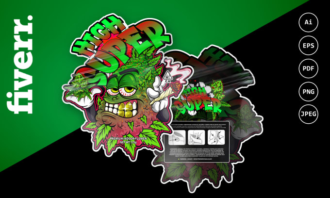 Gig Preview - Design custom die cut shaped weed bag, cannabis mylar bags pouch