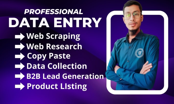 Gig Preview - Data entry, web scraping, data collection, mining and pdf conversion