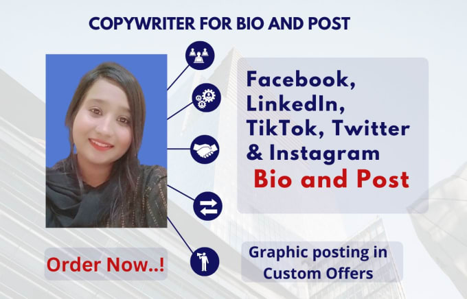 Gig Preview - Write bio and social media copy posts as your copywriter