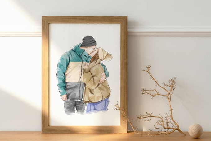 Gig Preview - Draw a watercolor portrait of your family