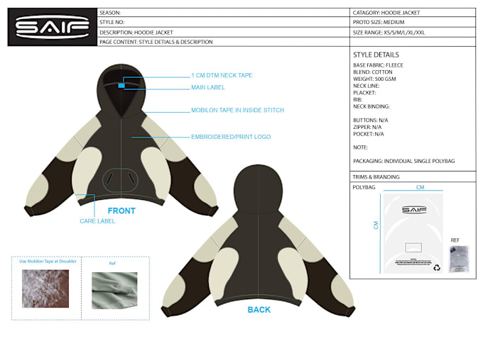 Gig Preview - Design hoodie jacket and tech pack