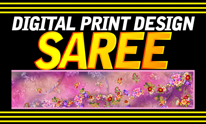 Gig Preview - Do custom digital print saree design for textile print