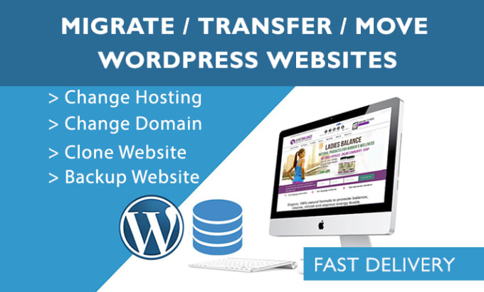 Gig Preview - Transfer, migrate your wordpress site to new hosting within 24h