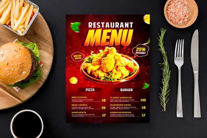 Gig Preview - Design food menu, restaurant menu, food flyer or food poster