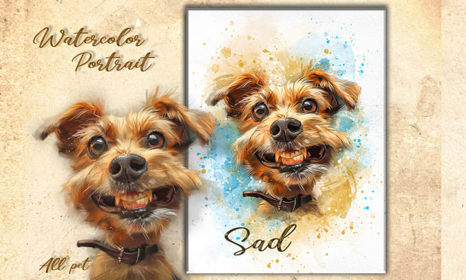 Gig Preview - Amazing watercolor stylish your pet portarit