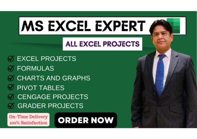 Gig Preview - Do all excel projects, cengage, formulas and grader projects