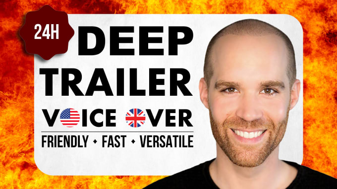 Gig Preview - Be your deep epic movie trailer or promo voice over