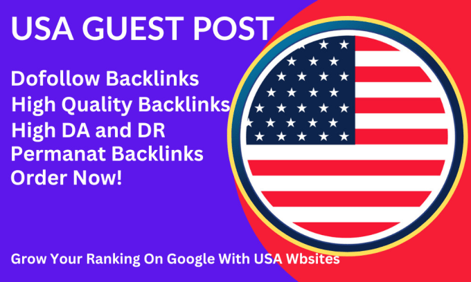 Gig Preview - Publish USA guest post with dofollow  and quality backlinks