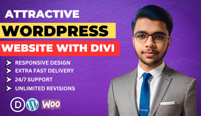 Gig Preview - Design a wordpress website with divi and elementor