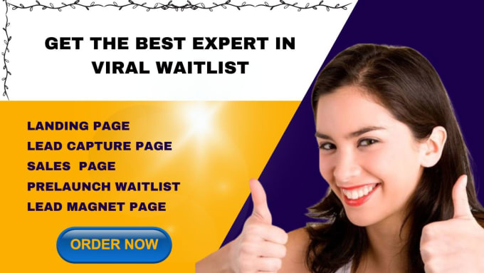 Gig Preview - Viral waitlist landing page signup form lead capture pdf lead magnet sales page