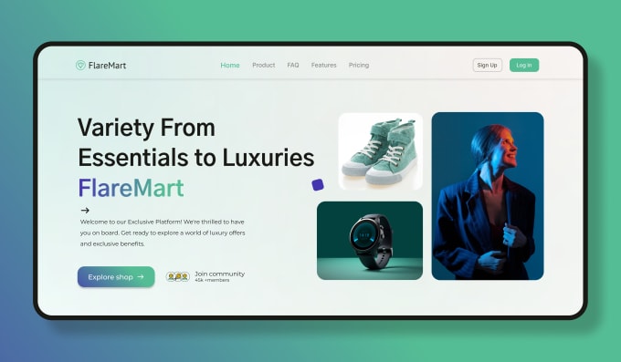 Gig Preview - Do creative landing page design homepage design in figma