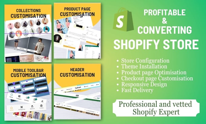 Gig Preview - Design and redesign shopify websites and set up dropshipping stores