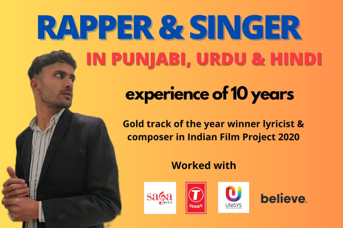 Gig Preview - Be punjabi, hindi or urdu rapper, singer or feature of your song