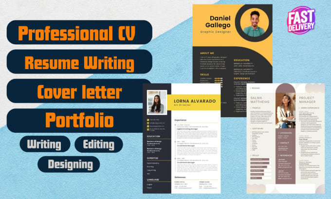 Gig Preview - Do professional resume cover letter cv design in 6 hours