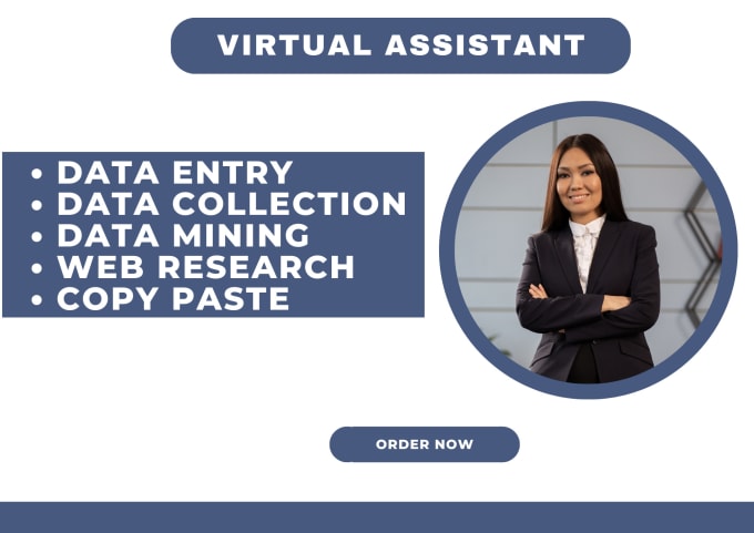 Gig Preview - Be your virtual assistant for data entry, typing, copy paste and web research