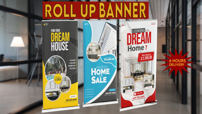 Gig Preview - Design print ready roll up banner and retractable in 6 hours