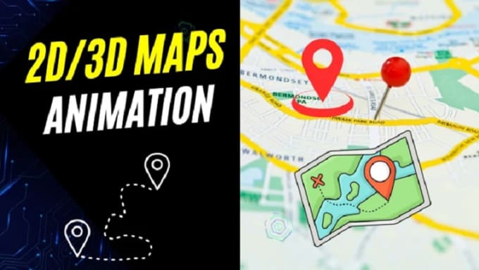 Gig Preview - Create 2d, 3d travel and documentary map animations in vox style