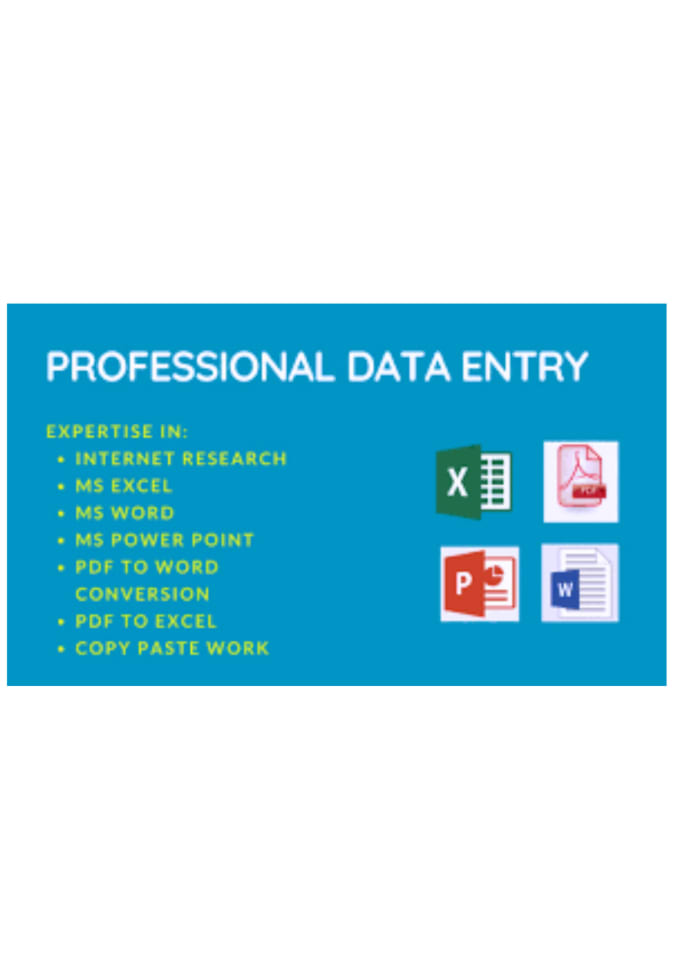 Gig Preview - Do data entry online ,offline pdf to word, pdf to excel ,typing ,