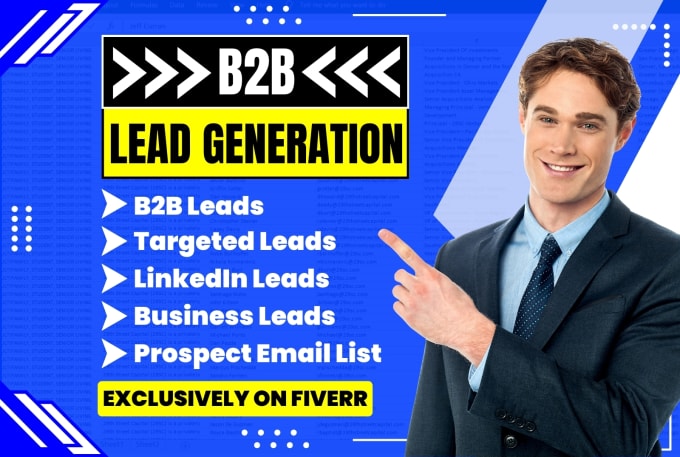 Gig Preview - Do b2b lead generation for linkedin leads, business leads, email list building