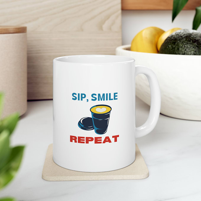 Gig Preview - Do custom personalize typography illustrative mug  cup design