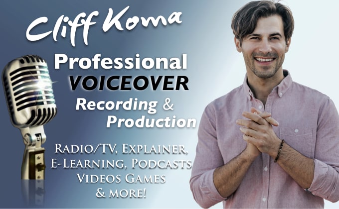 Gig Preview - Record a smooth american male voiceover