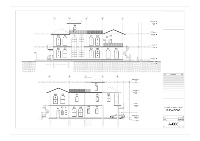 Gig Preview - Design front elevation and floor plan of your building and villa