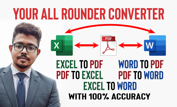 Gig Preview - Convert pdf to excel and word , pdf to xlsx or docx