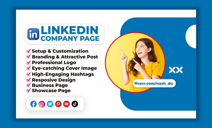 Gig Preview - Do linkedin business page, and company page