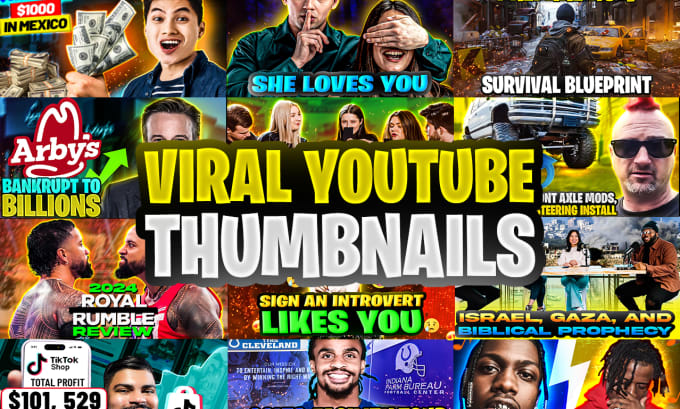 Bestseller - design youtube impressive thumbnail using ai