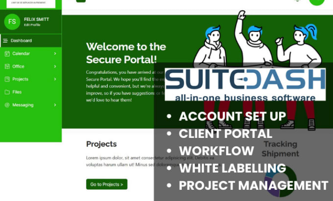 Gig Preview - Set up suitedash dashboard suitedash client portal white labeling suitedash CRM