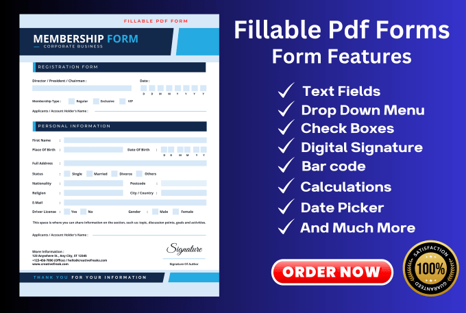 Bestseller - convert your document to interactive PDF fillable forms