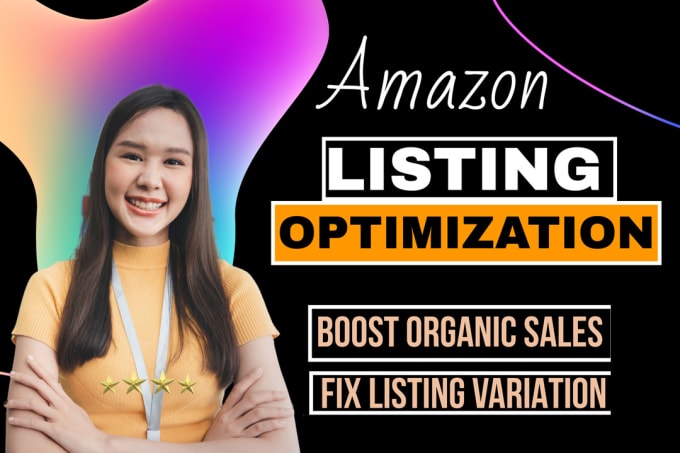 Gig Preview - Do amazon product listing optimization creation fix seo product listing