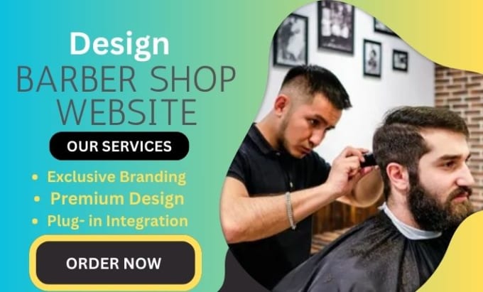 Gig Preview - Barber shop website  salon website barber shop