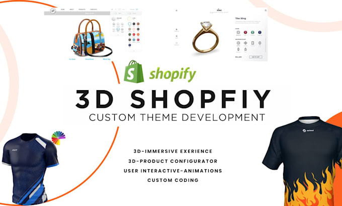 Gig Preview - Build shopify 3d store, shopify store design, shopify theme development