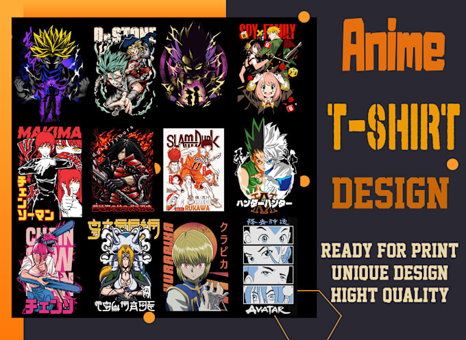 Gig Preview - Create amazing anime fan art t shirt a custom anime t shirt