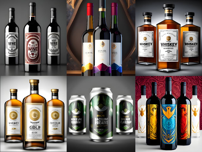 Gig Preview - Create luxurious wine and whiskey brands label designs