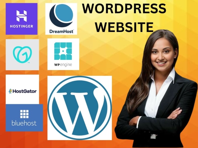 Gig Preview - Wordpress website on siteground hostinger bluehost godaddy namecheap hostgator