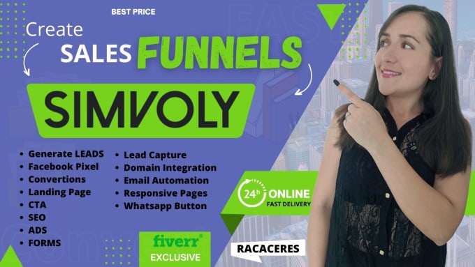 Gig Preview - Build funnels landing page, sales funnel website in simvoly