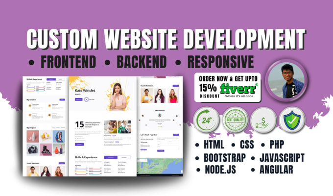 Gig Preview - Frontend custom website development, responsive website design, business website