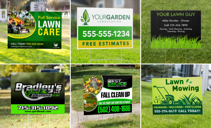 Gig Preview - Do lawn care and landscape banners, flyers, and yard sign design