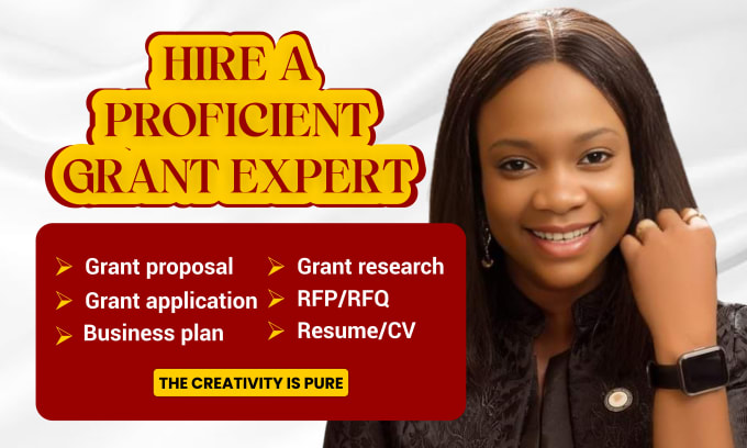 Gig Preview - Grant proposal writing as a writer,research, application,rfp,business plan