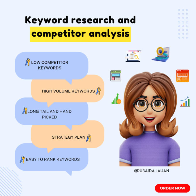 Gig Preview - Do advanced end professional keyword research for SEO and competitor analysis