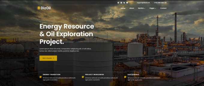 Gig Preview - Create oil company and gas industrial website