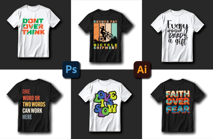 Gig Preview - Create custom typography  t shirt design