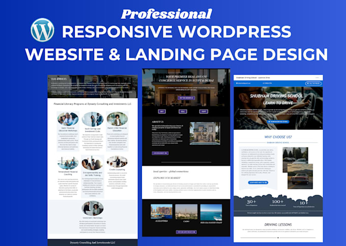 Gig Preview - Develop responsive wordpress website, landing page design