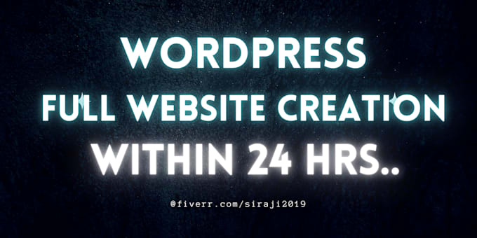 Gig Preview - Wordpress website design development within 24 hrs