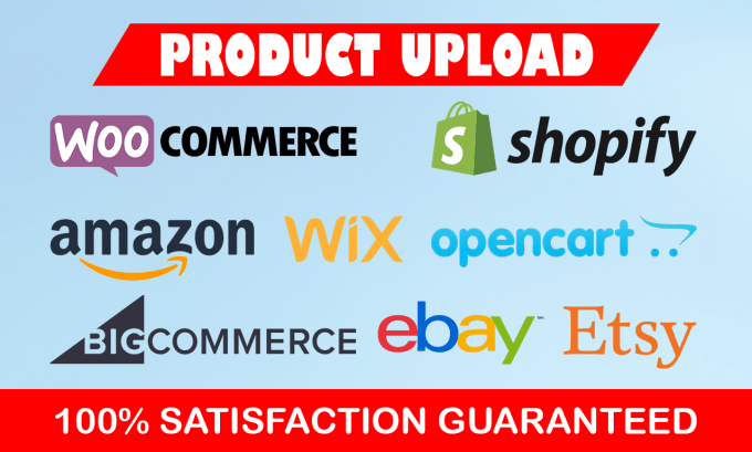 Gig Preview - Add upload products to shopify woocommerce etsy ebay amazon store listing