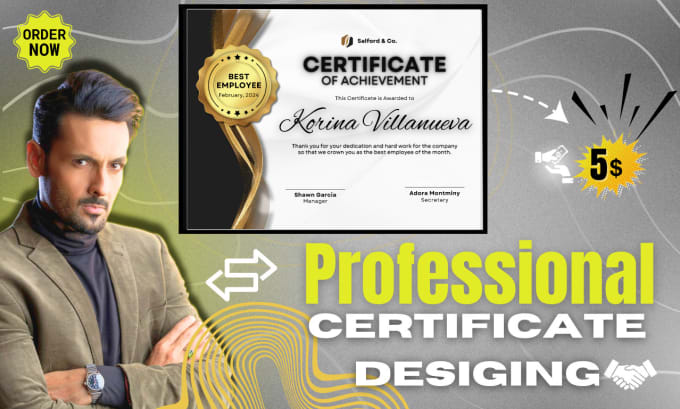 Gig Preview - Design a professional certificate design,diploma certificate